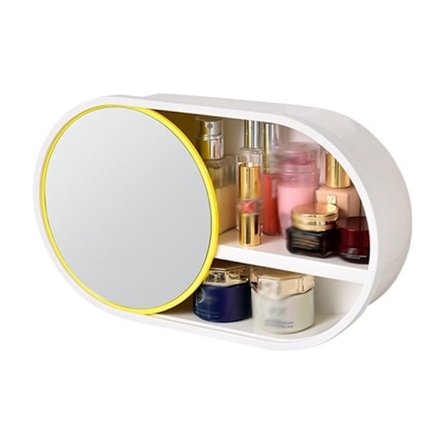 Makeup taske organizer makeup opbevaring badeværelse rack holder toiletartikler hylde væg hængende opbevaring organizer B