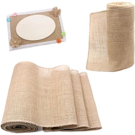 Jute Stofløber, 10M*30CM Jute Stoffrulle, Bordløber, Jute Løber