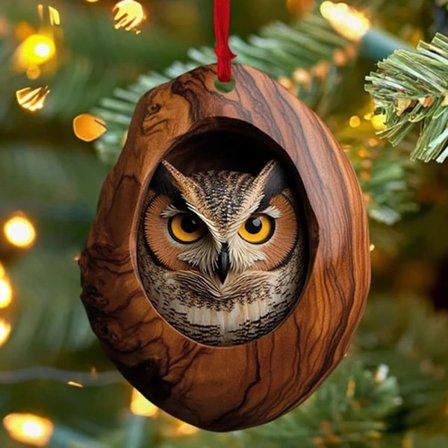 Julepynt med ugle, personlig dyrepynt til juletreet