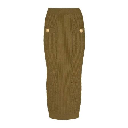 Balmain Midi Skirts Grøn, Dame
