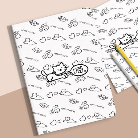 Stilrent fodral för iPad Air1 9.7" Bok Klistermärke Söt Katt Tecknad Nionde Mjuk