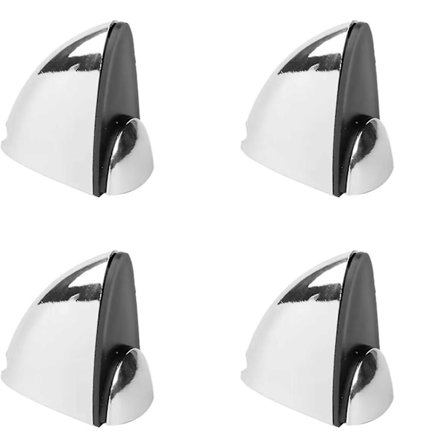 Glas Klemmer Hyldebeslag Justerbare Glasstøtter Fiskekæbe Type Klips Krom Zink Legering Poleret Justerbar Træ/glas Hyldebeslag (4 stk, Sølv