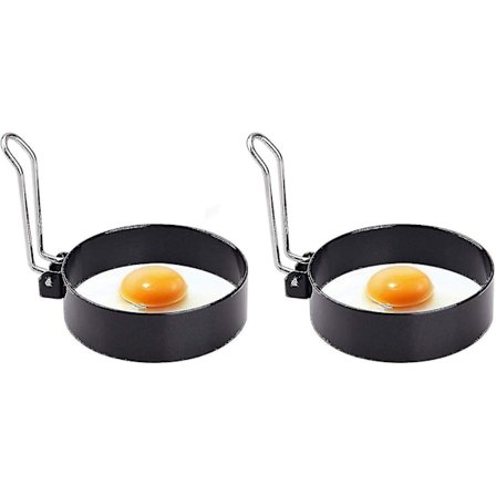 2 Pak Æg Ringe, Non-Stick Æg Ringe, Pocheret Æg Ringe, Æg Stegeringe (10.2cm2.1cm)-yuhao