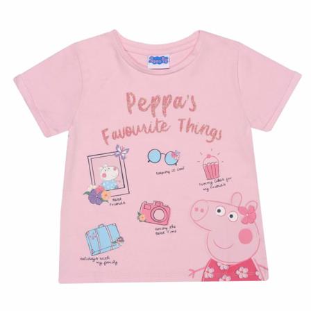 Greta Gris Girls Favorite Things T-shirt 3-4 År Ljusrosa