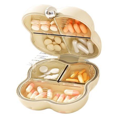 Bærbar pilleæske, pilleholder med lille kapacitet med 7 rum, mini pilleæske til lommen, ugentlig pilleæske, lille æske kompatibel med rejsevitaminer 