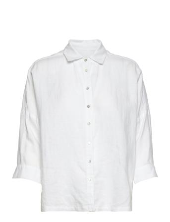 Lila Linen Shirt Langærmet Skjorte Hvid Balmuir