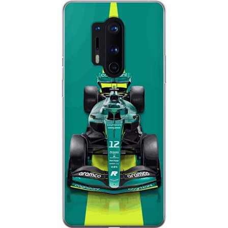 Yhteensopiva Puhelinkuori OnePlus OnePlus 8 Pro Aston Martinin Formula 1 -auto vihreässä kilpailumuotoilussa, jossa on moderni studiosentuntma