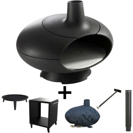 Morsø Forno pizzaovn med bord, 60x60 cm - Mat sort | KitchenOne