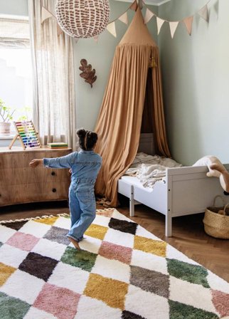 Jester Alfombra Infantil 100X160 Pequeño Multicolor Cuadros