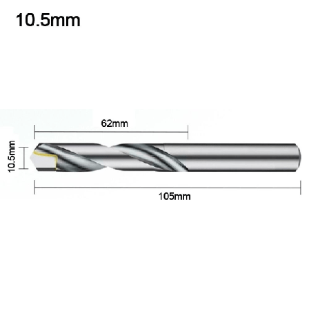 Hardmetallbor Metallbearbeidingsbits 10,5MM 10.5mm