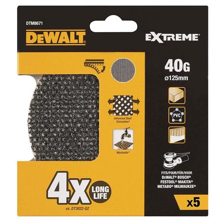 Dewalt DTM8671 Slibenet 125 mm, pakke med 5, Maskintilbehør & forbrugsvarer