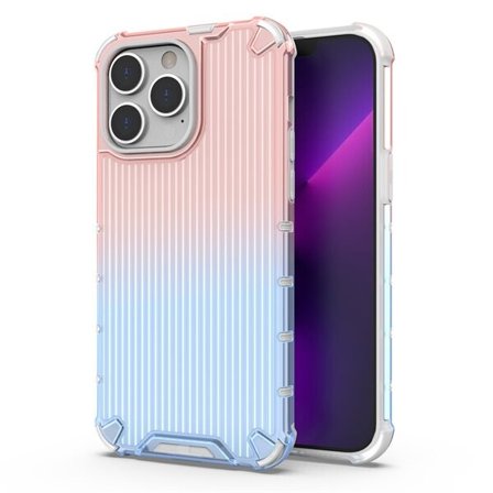Ombre Protect-etui for iPhone 14 Pro Max rosa og blått panseretui