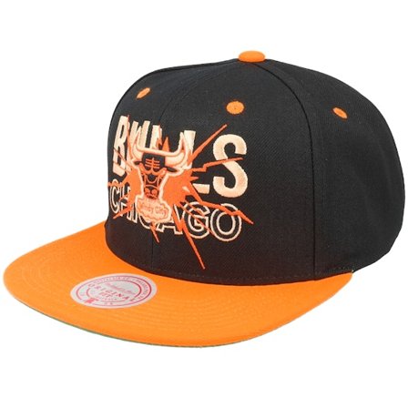 Mitchell & Ness - NBA Svart snapback Keps - Chicago Bulls Shattered Black/Orange Snapback @ Hatstore