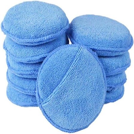 Mikrofiber Voksapplikator Runde Svampputer for Bil, 10-pakning Blå