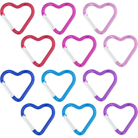 Karabinhage - 12 Stykker - Metal Karabinhager - Robust - Snapkrog - Aluminium - Karabinhage til Voksne