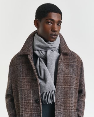 GANT - Ullskjerf, unisex til herre dark grey melange