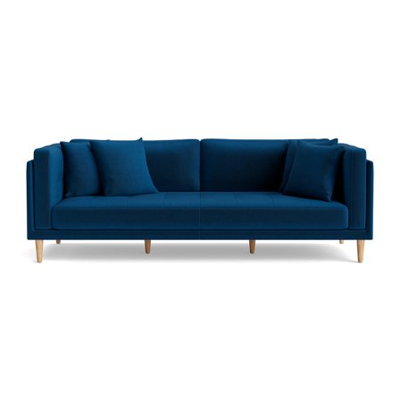 Cali 3-Sitzer-Sofa in Riviera Blau, elegantes Design, hoher Sitzkomfort für Ihr Wohnzimmer, modernes Polstersofa, Breite 76cm, Uni Muster