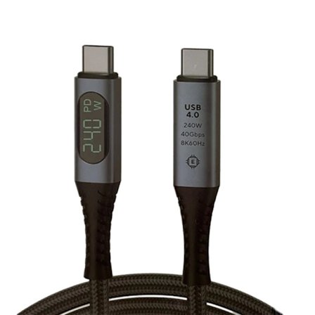 För Thunderbolt4-kabel USB 4-kabel til telefon 15 Oplader 40 Gbps Dataoverførsel 8K Display Støtte 240W Opladning USB C Straight head[co]