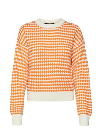 Vmgabi Ls O-Neck Pullover Ga Bf Orange Vero Moda