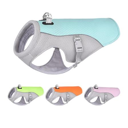 Kølevest til hund, justerbar sommerbeklædning, køligere hundekåbe til udendørs vandreture, gåture og camping yfx(3XL (ryglængde 67CM),grøn)