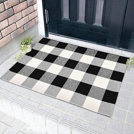 Skridsikker dørmåtte bomuld dørmåtte plaid dørmåtte entré tæppe gulvtæpper tæppe