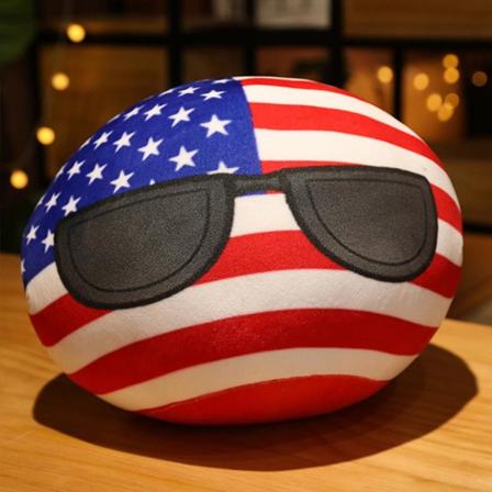 Polandball Plyschdocka Countryball USA FRANKRIKE UK TYSKLAND Hängsmycke B ONE SIZE
