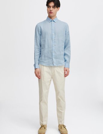 Casual Friday Cfanton Bd Ls Linen Shirt - Blue - XL