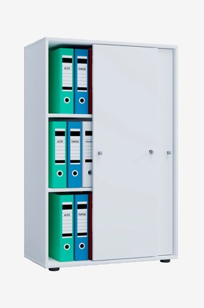 VCM - Kontorsskåp Lona Xl med skjutdörrar - Vit - Hyllor & förvaring - Från Homeroom