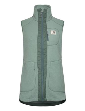 Sanne Pile Vest Long Sport Quilted Vests Green Kari Traa