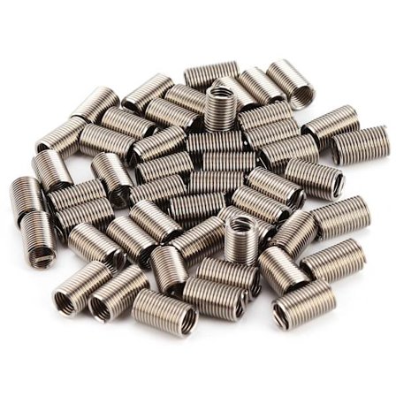50kpl Erittäin Luja M8x1.25x3D Kierteenkorjausinsertti 304 Ruostumaton Teräs Kierteenkorjausholkki