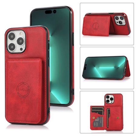 Leman Skal med Kortfack & Magnetisk Förslutning till iPhone 16 Pro Max