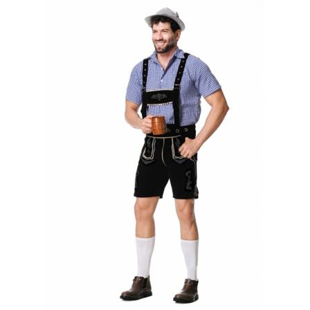 Saksalaiset Oktoberfest-vaatteet Eurooppalaisen ja amerikkalaisen oluen real shot plus kokoiset haalarit olutvaatteet black XL
