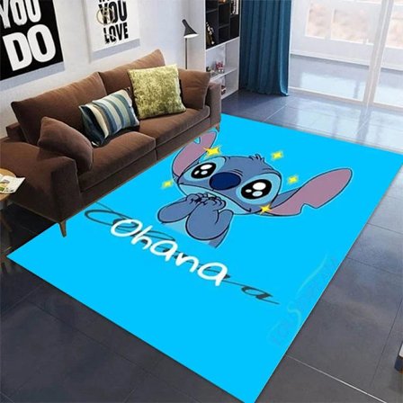 Stitch Disney Teppe Ny Anime Trykt Stue Soverom Teppe Kreativ Tegneserie Sklisikker Barne Krypemat Hjemmedekorasjon