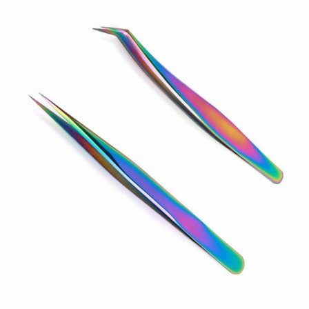2-pak pincet til neglepynt - Øjenvippeforlængelse