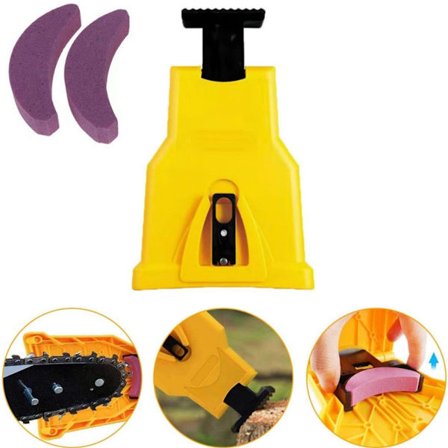 1 stk. kædesliber, bærbar motorsavsliber, motorsavsliber, hurtig slibesten, savklingesliber, sikker og effektiv, gul