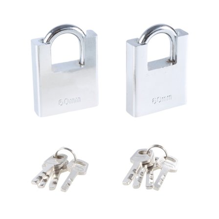 Säker 60mm hänglåspar med 6 nycklar Hård stållås för väderskydd