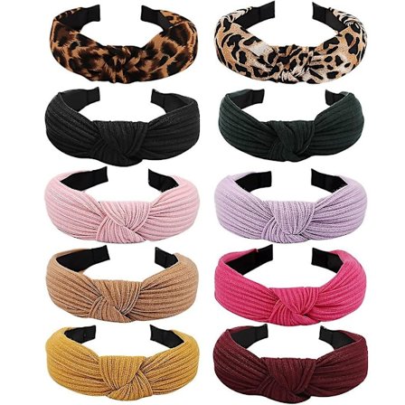 10 kpl Solmittuja Pantoja Naisille Yhtenäiset Pannat Naisille Leveät Pannat Naisille Solmupanta 10 Väriä Diademas Para Mujer Panta Naisille