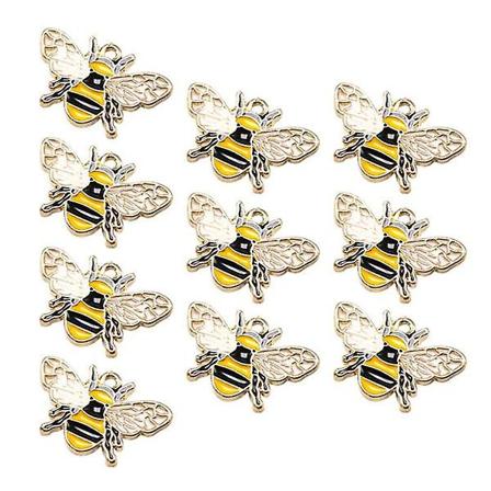 10 kpl Pieni Mehiläinen Kaulakorun Ripustimet Seosriipukset Korujen Valmistus Tarvikkeet DIY-Töihin (kulta)Kulta Golden 2.6*1.7*0.2cm