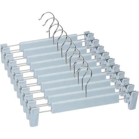 10-pak buksebøjler, nederdelsbøjler med 2 justerbare skridsikre clips