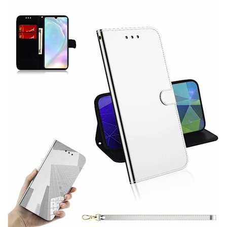 Kotelo Samsung A36 5G hopea Jäljitelmä peili nahka korttilompakko