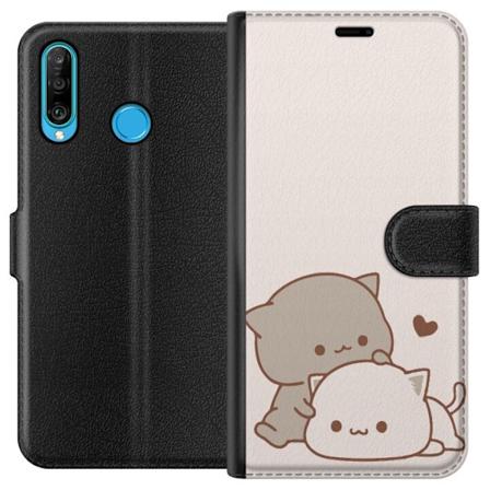 Huawei P30 lite Tegnebogsetui Kawaii Søde Katte