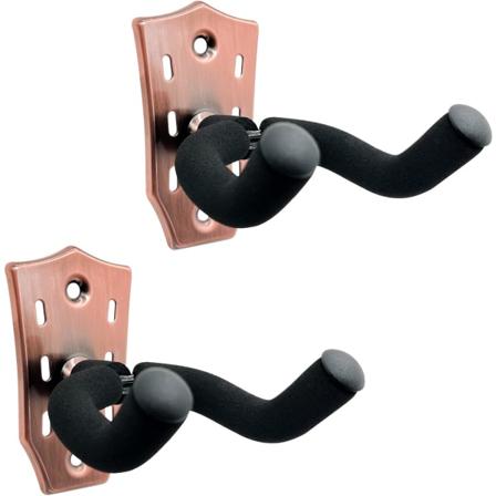 Gitarveggfeste Henger 2-pakning, Metallgitarhenger med skruer, Gitarbrakett med beskyttende svamp, Gitarholderstativ egnet for bass/gitar