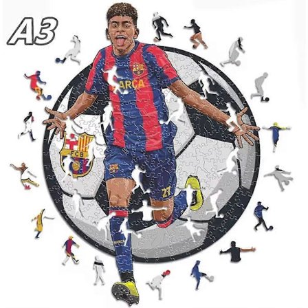 Puinen jalkapalloilija palapeli Eläinpalapeli Puukäsityölelut lapsille Salaperäiset söpöt eläimet Puinen palapeli aikuisille (h)