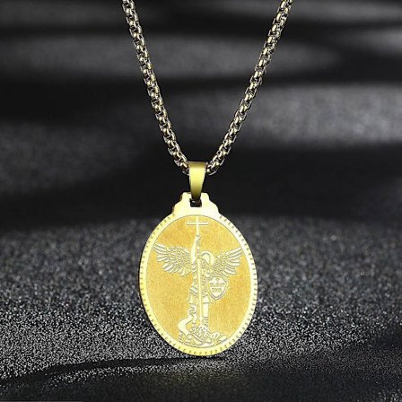 Sankt Georg Hängehalsband för Män Kvinnor Krigare St Georg S Draken Totem Medaljong Charm Halskedja Amulet Smycken-WELLNGS