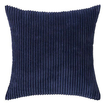 Set med 2 randiga manchester kuddfodral mjuka kuddfodral för soffa (20 tum, mörkblå)