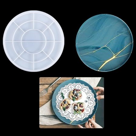 Suuri Pyöreä Tarjotin Hartsimuotti Silikonialustan Muotit Epoksitarjottimien Muotti Litteä Valumuotti Alustan Korujen Valumuotit 