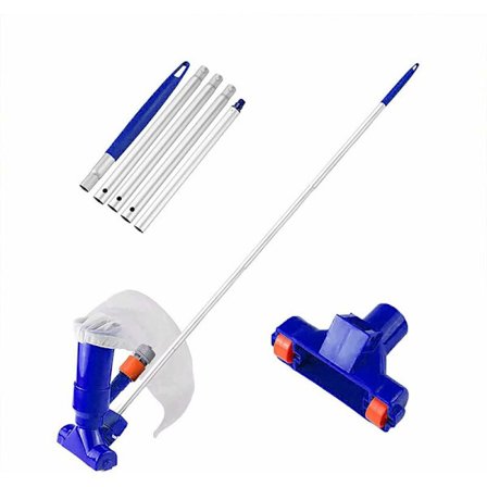 Pool Vacuum, Pool Floor Vacuum, Pool Jet Vacuum med ytnät och 5-delad stång Manuell Pool Vacuum för damm akvarium