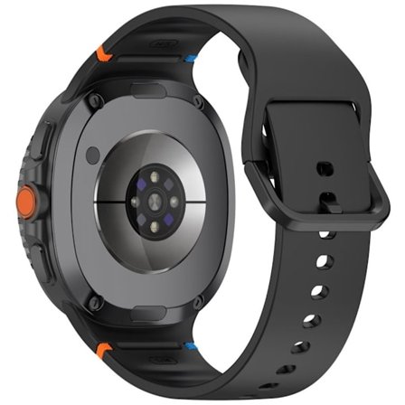 Silicone Watch Band with Stitching for Samsung Galaxy Watch8 / Watch8 Classic – Black