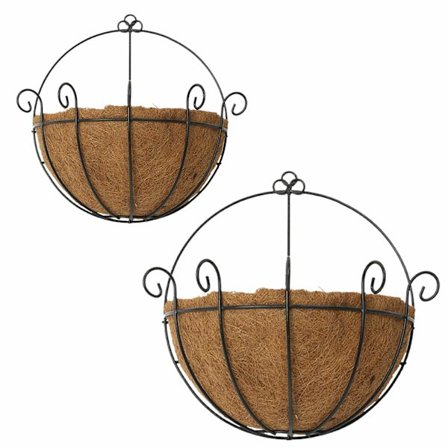 2-pack hängande smidesjärnsblomkorgar