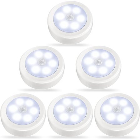 6-pack trådlösa rörelsesensorbatteridrivna LED-lampor - Stic